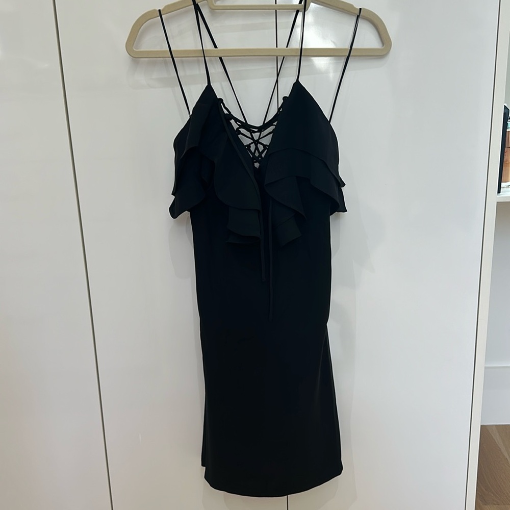 ENDLESS ROSE‎ Black lace up Mini Dress size medium NWT
